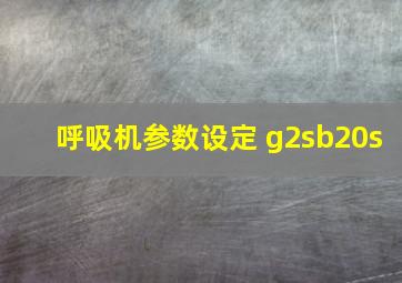 呼吸机参数设定 g2sb20s